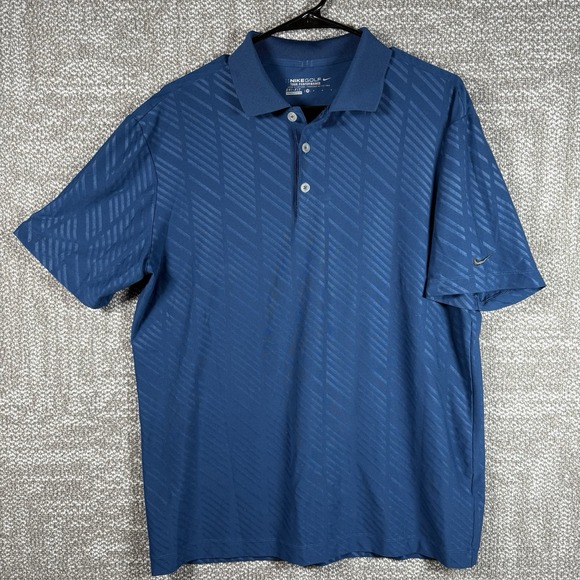 Nike Golf Tour Performance Polo Golf Shirt Men Medium Blue Dri-Fit Stretch - Picture 2 of 7